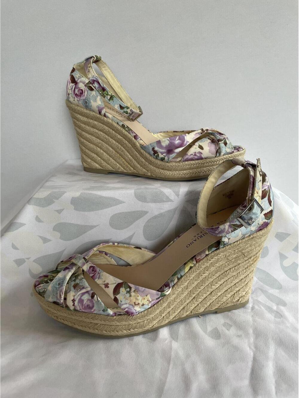 Floral Espadrille Wedge Sandals US Size 9.5 Christian Siriano for Payless